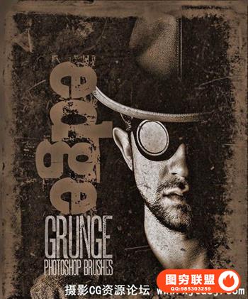 Ron\'s 高清怀旧垃圾边框背景笔刷 Ron\'s Edge Grunge