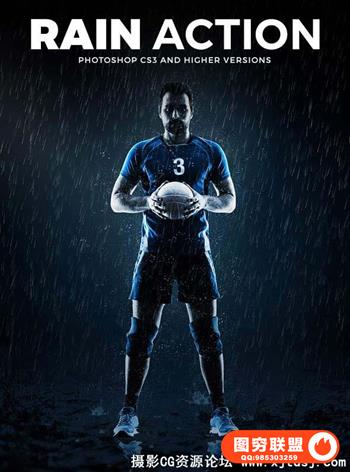 超酷逼真下雨效果PS动作 Rain Action（附视频教程）