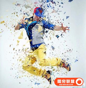 超酷爆炸碎片分散PS地动作 Shatter2 Photoshop Action(附视频教程)