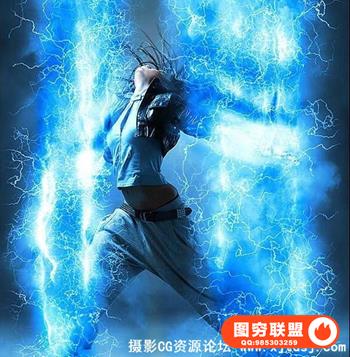 超酷电光能量PS特效动作 Power 2 Photoshop Action（附视频）