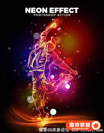 酷炫人物霓虹灯特效PS动作 Neon Effect Action（内附教程）