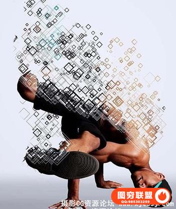 几何方块抽离PS动作 Square Ring Art Photoshop Action（附教程）