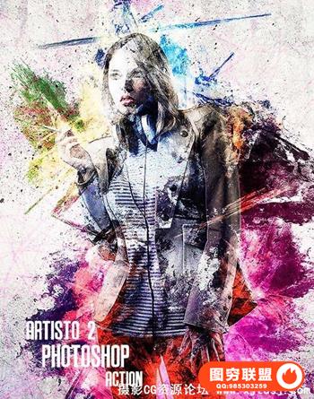 水彩艺术PS动作 Artisto 2 - Photoshop Action（附教程）