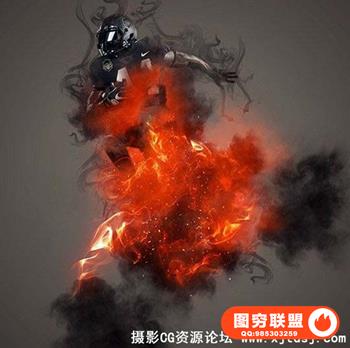 火灾和烟雾效果特效动作 Daemon Photoshop Action(视频教程)