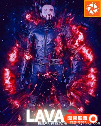 熔岩海报封面PS动作 Lava 3 Photoshop Action（附视频教程）