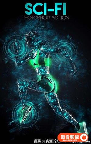 超酷科幻光效PS特效动作 Sci-Fi Photoshop Action(附视频教程)