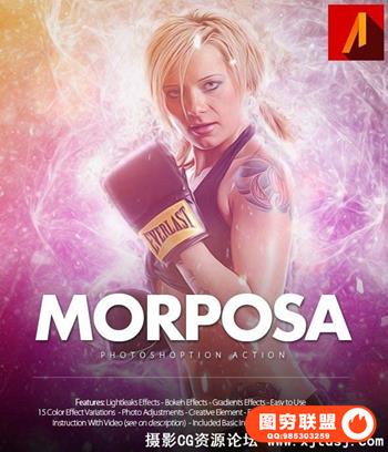 海报封面梦幻光效绘画PS动作 Morposa Photoshop Action(附教程)