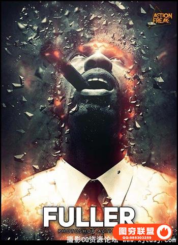 广告设计铁屑立体飞溅动作 Fuller Photoshop Action （附教程）