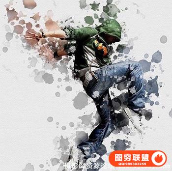 飞溅水彩液体艺术PS动作 Splash Art Photoshop Action（附教程）