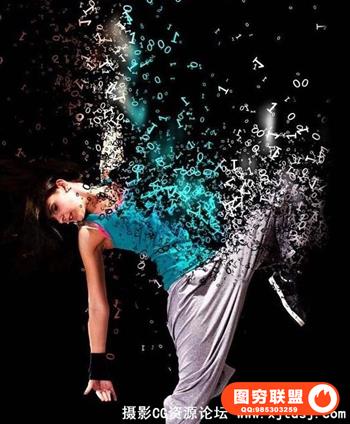 文本抽离飞散PS动作 Binary Photoshop Action（附视频教程）