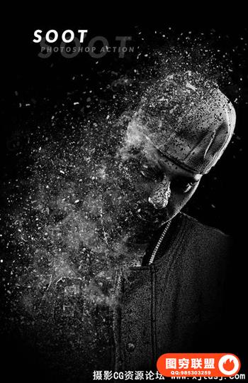 风暴烟尘PS特效动作 Soot Photoshop Action（附教程）