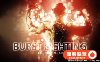 魔幻灯光光效PS动作 Burst Lighting（附视频教程）