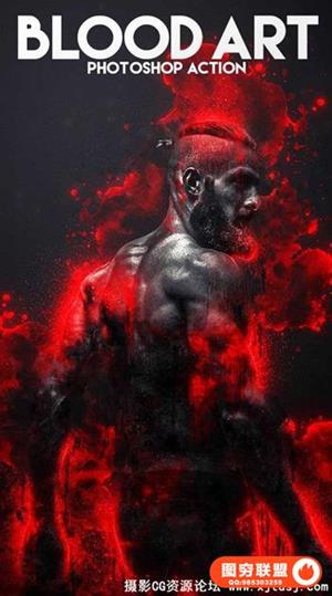 血液艺术特效PS动作 Blood Art Photoshop Action(附教程)
