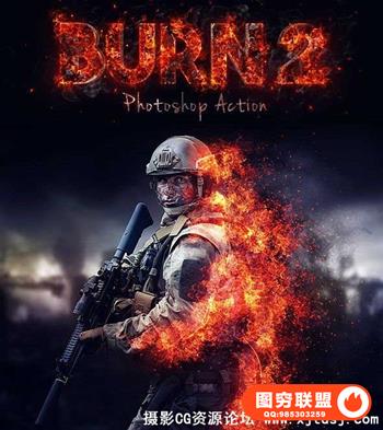 超酷火焰动作 Burn 2 Photoshop Action（附视频教程）