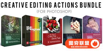 国外大师级BP4U创造性编辑动作5套装 Creative Editing Actions Bundle