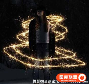 惊人的烟火烟花效果PS动作 Sparkler Photoshop Action（附教程）
