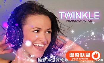 梦幻粒子光效PS动作 Twinkle Photoshop Action（附视频教程）
