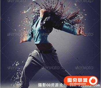 精品：照片碎化,颗粒分散PS特效动作 +视频教程