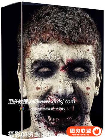 僵尸恐怖PS动作Zombie Photoshop Action(附视频教程)