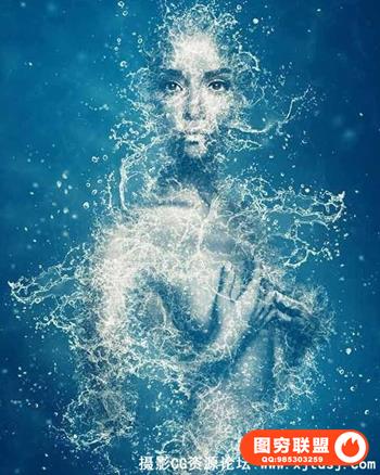 超酷水花飞溅透明人PS动作 Water Photoshop Action（附视频教程）