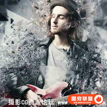 超酷碎片爆炸抽离PS动作 Fragment Photoshop Action（附教程）