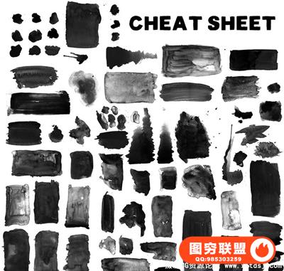 144 个photoshop 水彩笔刷资源包(附PSD)