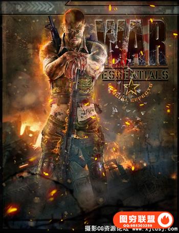 超酷战争科技火焰笔刷样式特效素材包(Ron\'s War Essentials)