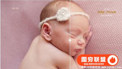 甜美的新生婴儿Lightroom BittyBaby预设欧美儿童摄影工作室后期调色LR预设