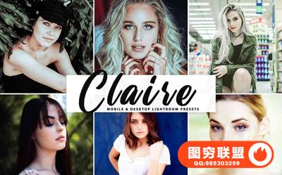 水洗温暖哑光人像LR预设/移动APP预设 Claire Pro Lightroom Presets