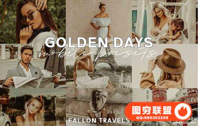 温暖复古城市旅拍人像LR预设/移动APP预设 Golden Days LR Presets