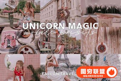 梦幻粉红色调INS人像LR预设+APP滤镜 Unicorn Magic Mobile Presets