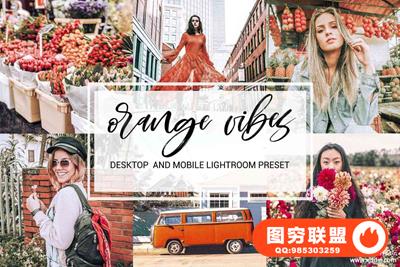 旅拍人像电影橙色调Lightroom预设/移动APP预设 Orange Vibes.Preset