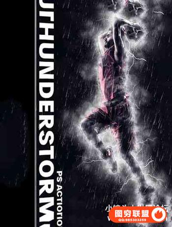 雷电暴雨特效PS动作 Thunderstorm Photoshop Action