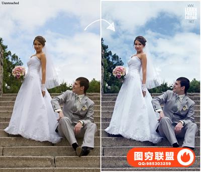 PS050婚纱摄影照片颜色校正教程
