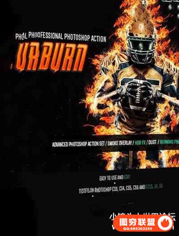 超酷火焰燃烧PS特效动作 Burn Photoshop Action