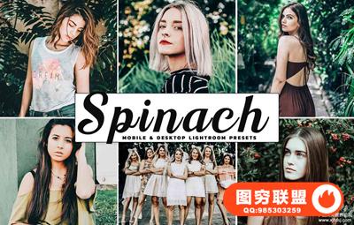 森系胶片人像Lightroom预设/APP预设Spinach Mobile Lightroom Presets