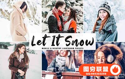 冬季梦幻童话明亮人像LR预设/APP预设 Let It Snow Lightroom Presets