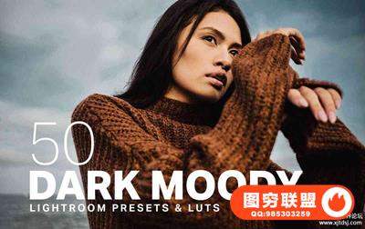 阴郁情绪人像胶片LR预设/APP+LUT预设Dark Moody Lightroom Presets LUTs