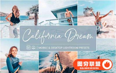 加利福尼亚之梦旅拍胶片人像Lightroom预设+手机版APP预设