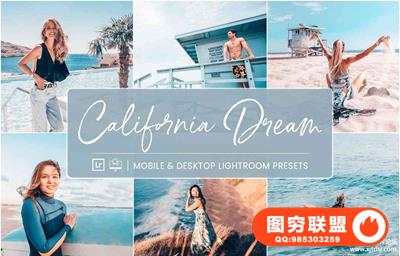 加利福尼亚之梦旅拍胶片人像Lightroom预设+手机版APP预设