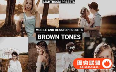 棕色调复古胶片LR预设+手机lr预设 BROWN TONES Lightroom Presets