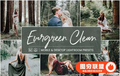 森系电影胶片LR预设+手机lr预设 Lightroom Presets Evergreen Clean