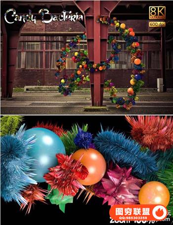 8K高分辨率抽象糖果细菌形状背景png