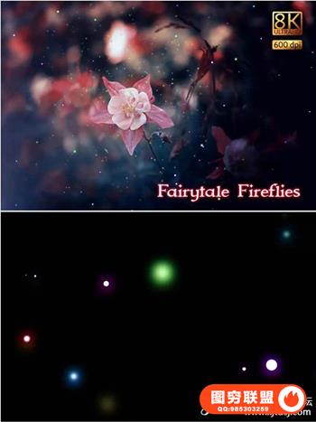 8K超高清童话萤火虫覆盖图层 8K Fairytale Fireflies Overlays