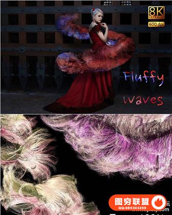 8K蓬松的波浪叠加纹理集合图层样式叠加滤镜背景纹理设计素材PNG