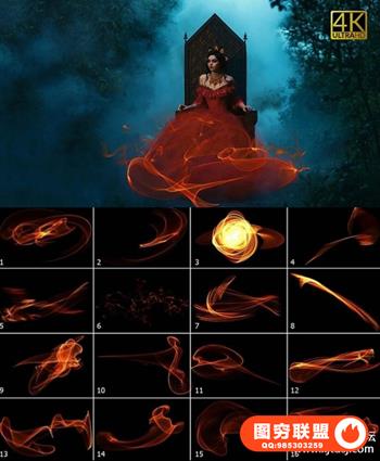 4K 火焰纹理素材 4K Fire Flares Overlays Vol. 5