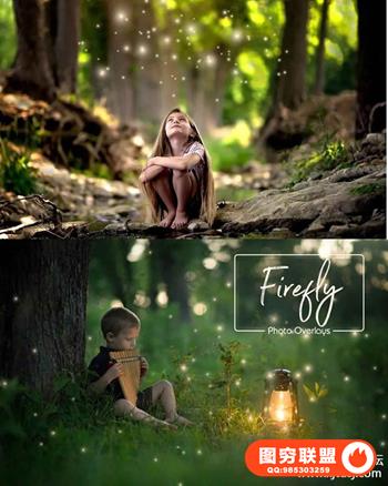 8K高分辨率神奇萤火虫叠层素材图层样式叠加滤镜背景纹理设计素材