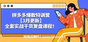 拼多多爆款特训营[3月更新]，全套实战干货复盘课程