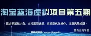 黄岛主：淘宝蓝海虚拟项目五期