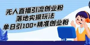 外面收费3980的无人直播引流创业粉落地实操玩法